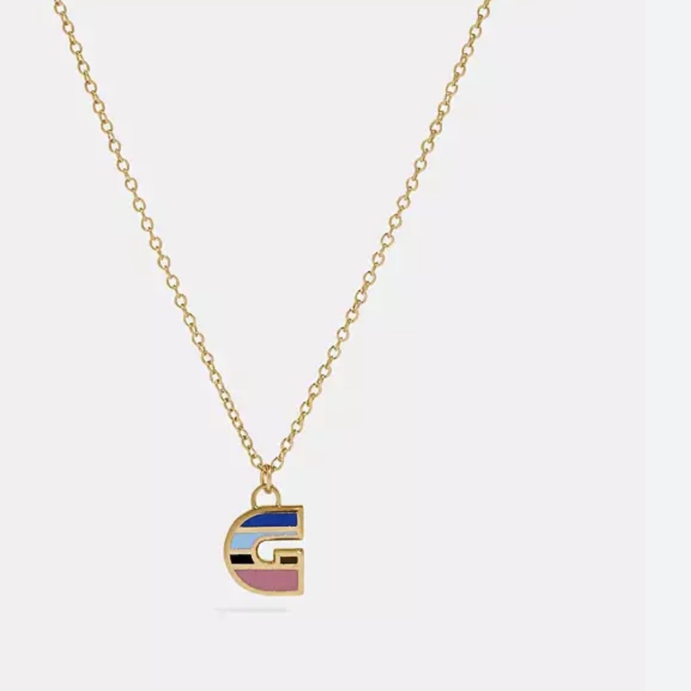 80's Retro Alphabet‎ G Charm Necklace